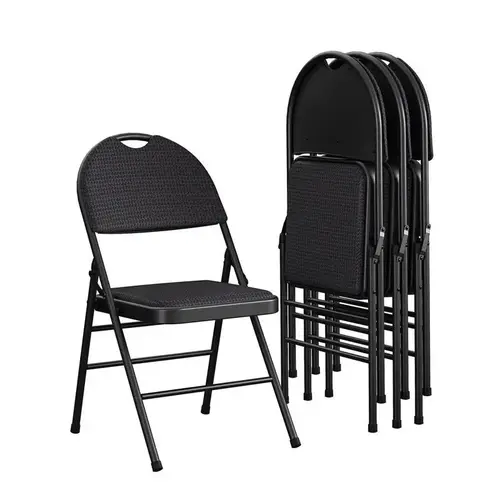 Folding Chair Black Fabric XL Black