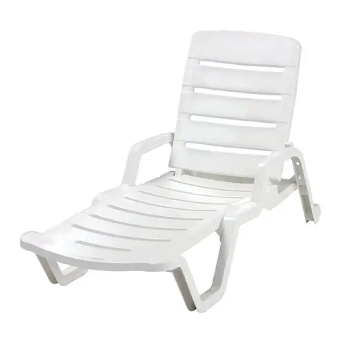 Chaise Lounge White Polypropylene Frame