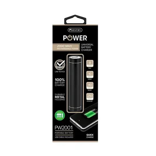 Backup Cell Phone Charger 2000 mAh Black Backup Cell Phone Charger 2000 mAh Black