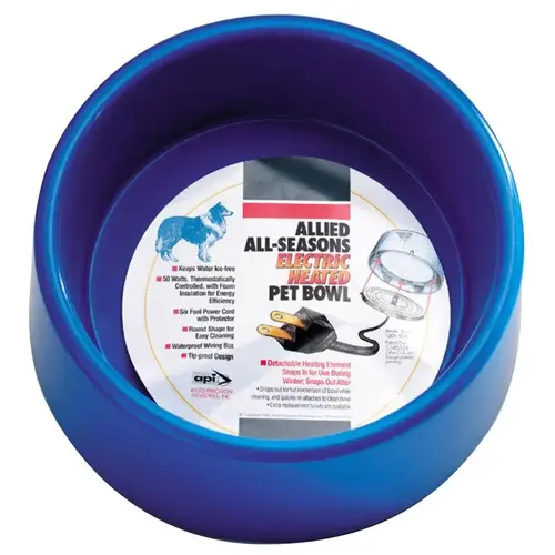 Heated Pet Bowl Blue Plastic 5 qt For Dog Blue Heated Pet Bowl Blue Plastic 5 qt For Dog Blue
