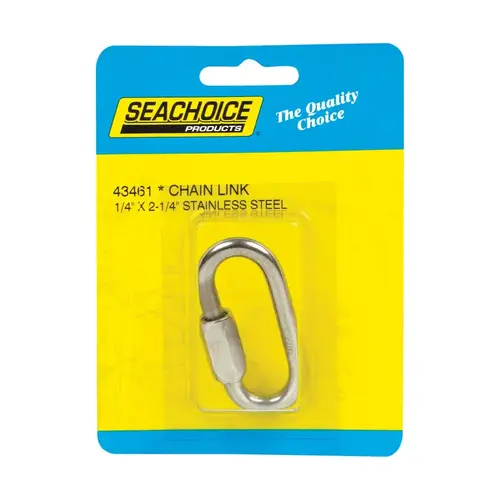 Chain Link Polished Stainless Steel 2-1/4" L X 1/4" W Polished Chain Link Polished Stainless Steel 2-1/4" L X 1/4" W Polished