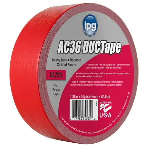 Duct Tape: 48 mm Wide, 11 mil Thick, Polyethylene Red Duct Tape: 48 mm Wide, 11 mil Thick, Polyethylene Red