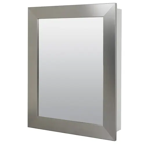 Medicine Cabinet/Mirror 30.5" H X 24.5" W X 5.25" D Rectangle Brushed Metallic Medicine Cabinet/Mirror 30.5" H X 24.5" W X 5.25" D Rectangle Brushed Metallic