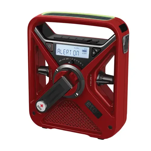 Weather Alert Radio Flashlight American Red Cross Red Digital Battery Operated Red Weather Alert Radio Flashlight American Red Cross Red Digital Battery Operated Red