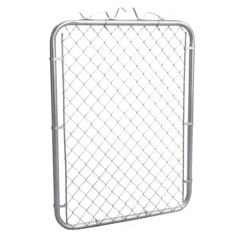 Chain Link Walk Gate 48" L Galvanized Silver Steel Galvanized Chain Link Walk Gate 48" L Galvanized Silver Steel Galvanized