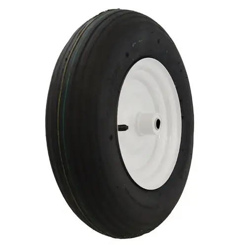 Wheelbarrow Tire 8" D X 16" D 500 lb. cap. Centered Steel Wheelbarrow Tire 8" D X 16" D 500 lb. cap. Centered Steel