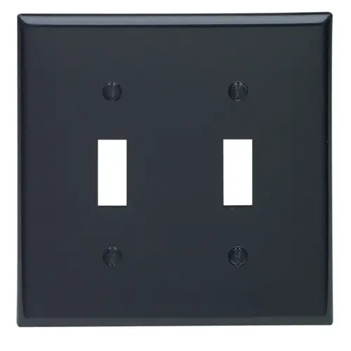 Wall Plate Black 2 gang Nylon Toggle Black Wall Plate Black 2 gang Nylon Toggle Black