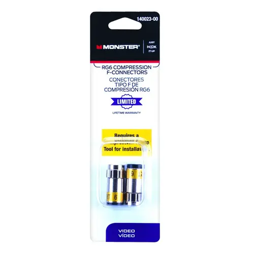 Compression Connector Just Hook It Up Compression RG6 Silver Pair Compression Connector Just Hook It Up Compression RG6 Silver Pair