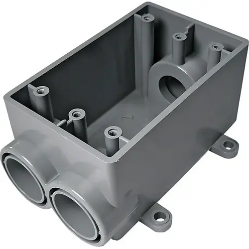 Electrical Box 20 cu in Rectangle PVC 1 gang Gray Gray Electrical Box 20 cu in Rectangle PVC 1 gang Gray Gray