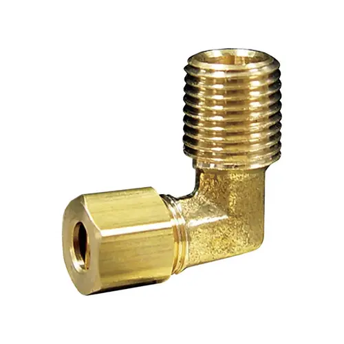 90 Degree Street Elbow 1/4" Compression X 1/2" D MPT Brass 90 Degree Street Elbow 1/4" Compression X 1/2" D MPT Brass