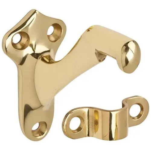 Handrail Bracket 2.81" H X 1.5" W X 2.75" L Aluminum Bright Brass - pack of 15