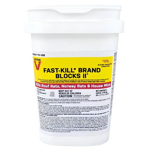 Rodenticide Bait Fast-Kill Brand Blocks II Toxic Blocks For Mice and Rats 4 lb