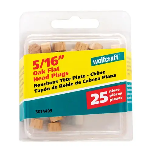 Head Plug Flat Oak 5/16" D X 1/4" L 1 pk Natural Head Plug Flat Oak 5/16" D X 1/4" L 1 pk Natural