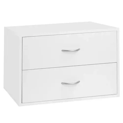 2-Drawer OBox Freedom Rail 16" H X 24" W X 14" L Steel White
