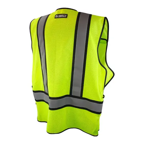 DeWALT Adjustable Safety Vest, XL/3XL, Polyester, Green, Zip-N-Rip Closure DeWALT Adjustable Safety Vest, XL/3XL, Polyester, Green, Zip-N-Rip Closure