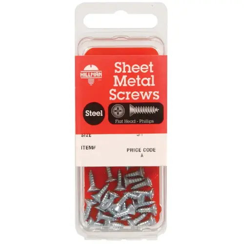 Sheet Metal Screws No. 12 X 1-1/2" L Phillips Flat Head Zinc-Plated Sheet Metal Screws No. 12 X 1-1/2" L Phillips Flat Head Zinc-Plated