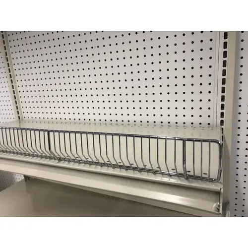 Wire Binning Shelving Unit 3" H X 48 W X 1/2 L Chrome Silver Chrome Wire Binning Shelving Unit 3" H X 48 W X 1/2 L Chrome Silver Chrome