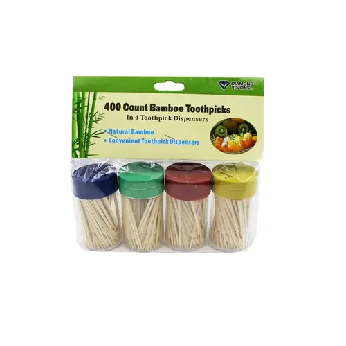 Toothpicks with Containers Bamboo - pack of 24 Toothpicks with Containers Bamboo - pack of 24
