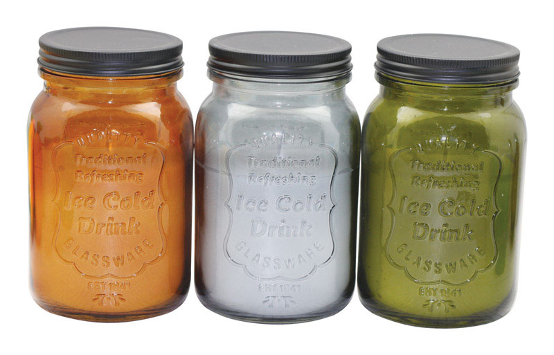 Patio Essentials 220044 Citronella Mason Jar Candle For Mosquitoes/Other Flying Insects 20 oz