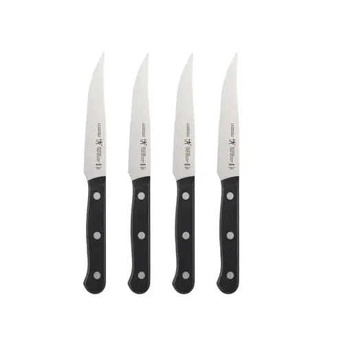 Steak Knife Set 4.5" L Stainless Steel 4 pc Black/Silver Steak Knife Set 4.5" L Stainless Steel 4 pc Black/Silver
