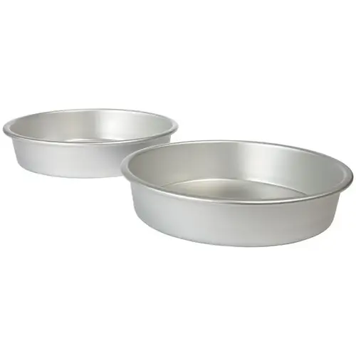 Cake Pan 9" W X 9.9" L Silver 2 Silver Pair Cake Pan 9" W X 9.9" L Silver 2 Silver Pair