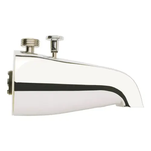 Bathtub Spout with Diverter, 3/4 in Connection, IPS, Chrome Plated, For: 1/2 in or 3/4 in Pipe
