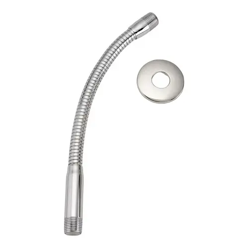 Shower Arm and Flange, 11-1/2 in L, Stainless Steel, Polished Chrome