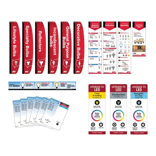 Signage Kit 6" H X 24" W X 4" L Assorted Lighting Level 3 Plastic Assorted