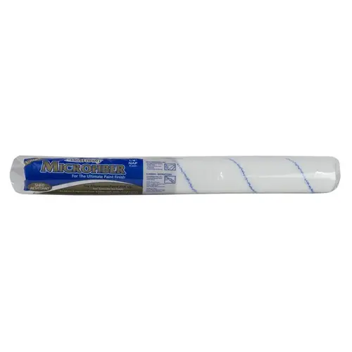 Paint Roller Cover Microfiber 18" W X 1/4" Blue/White Paint Roller Cover Microfiber 18" W X 1/4" Blue/White