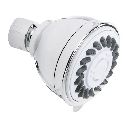 Shower Head, Round, 1.8 gpm, 3-Spray Function, Polished Chrome, 2.7 in Dia Shower Head, Round, 1.8 gpm, 3-Spray Function, Polished Chrome, 2.7 in Dia