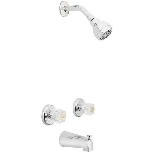 Tub and Shower Faucet Essentials 2-Handle Chrome Chrome Tub and Shower Faucet Essentials 2-Handle Chrome Chrome