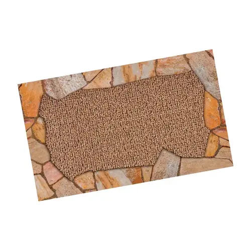 Door Mat Lancaster Jute 30" L X 18" W Brown Indoor and Outdoor AstroTurf Nonslip Brown