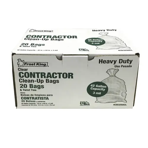 Contractor Bags 42 gal Twist Tie Clear Contractor Bags 42 gal Twist Tie Clear