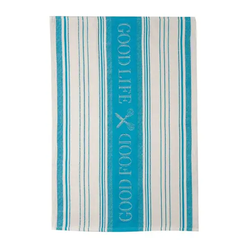 Tea Towel Cooks Kitchen Teal Cotton Teal - pack of 6