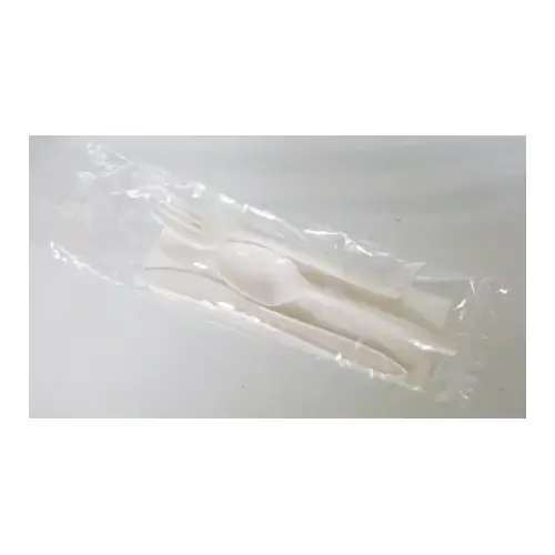 WNA 4PC Cutlery Kit White Medium Weight With 13X15 Napkin,Fork,Knife,Teaspoon - pack of 250 WNA 4PC Cutlery Kit White Medium Weight With 13X15 Napkin,Fork,Knife,Teaspoon - pack of 250