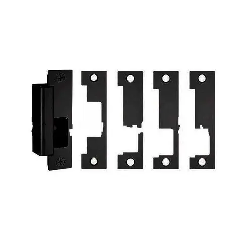 12 / 24 Volt DC Electric Strike Complete Pac Black Suede Powder Coat Finish 12 / 24 Volt DC Electric Strike Complete Pac Black Suede Powder Coat Finish