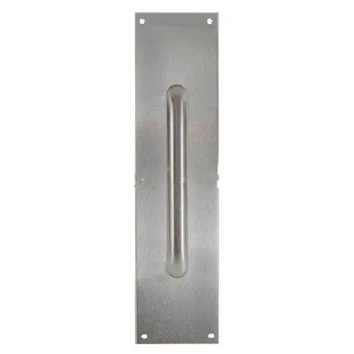 4" x 16" Square Corner Pull Plate with 10" 1195 Pull Healthy Hardware Steralloy Finish