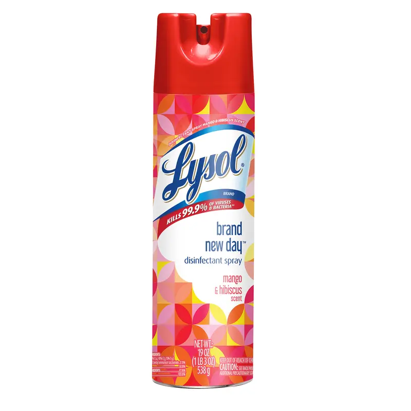 LYSOL Disinfectant Spray Brand New Day Mango & Hibiscus Scent 19 oz - pack of 12 1920098365-XCP12