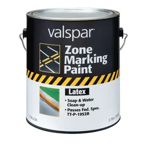 Valspar 024.0000136.007 024.0000.007 Zone Marking Paint, Flat, Yellow, 1 gal, Pail