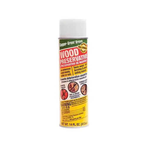 Wood Preservative Spray Flat Brown Oil-Based 14 oz Brown - pack of 12