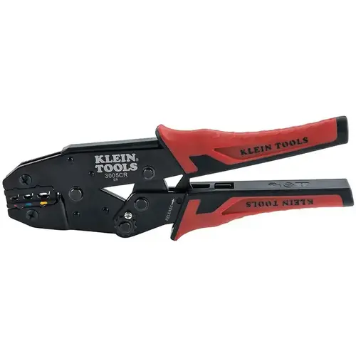 RATCHETING CRIMPER, 10-22 AWG - INSUL TERMINALS Black/Red RATCHETING CRIMPER, 10-22 AWG - INSUL TERMINALS Black/Red