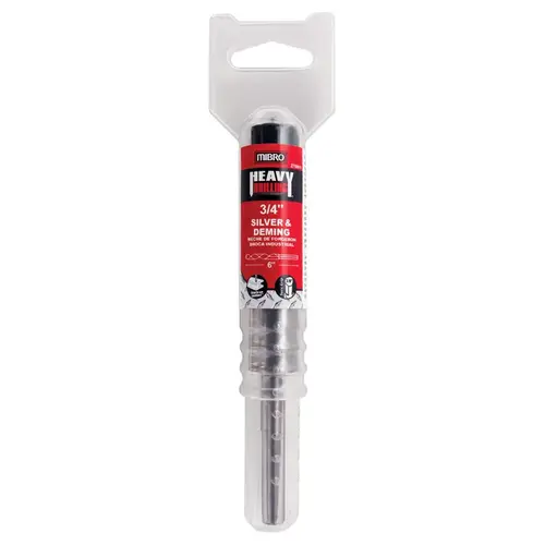 Drill Bit 3/4" X 6" L High Speed Steel Silver and Deming Polished - pack of 2 Drill Bit 3/4" X 6" L High Speed Steel Silver and Deming Polished - pack of 2