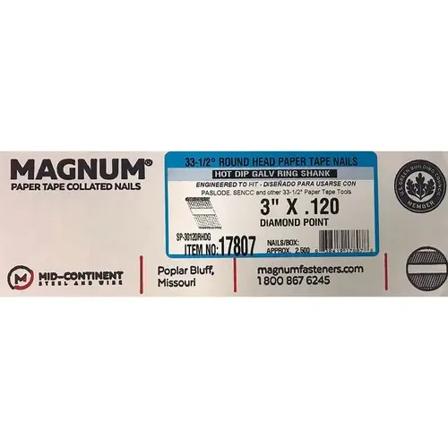 Nails 3" Angled Strip 33-1/2 deg Ring Shank Hot Dipped Galvanized Nails 3" Angled Strip 33-1/2 deg Ring Shank Hot Dipped Galvanized