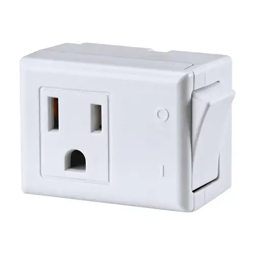 Switch Tap Adapter Grounded 1 outlets White