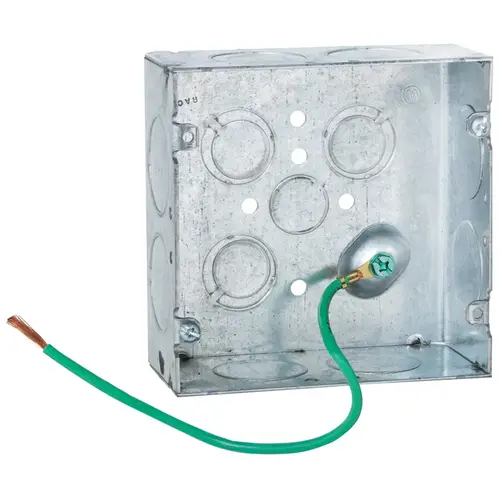 Junction Box 42 cu in Square Metal 2 gang Gray Gray Junction Box 42 cu in Square Metal 2 gang Gray Gray
