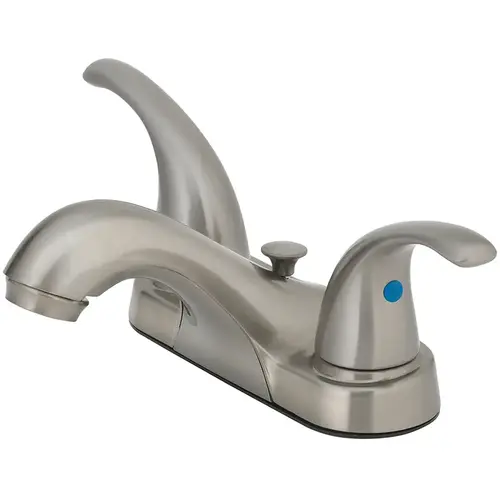 Two-Handle Bathroom Sink Faucet Brushed Nickel 4" Brushed Nickel Two-Handle Bathroom Sink Faucet Brushed Nickel 4" Brushed Nickel