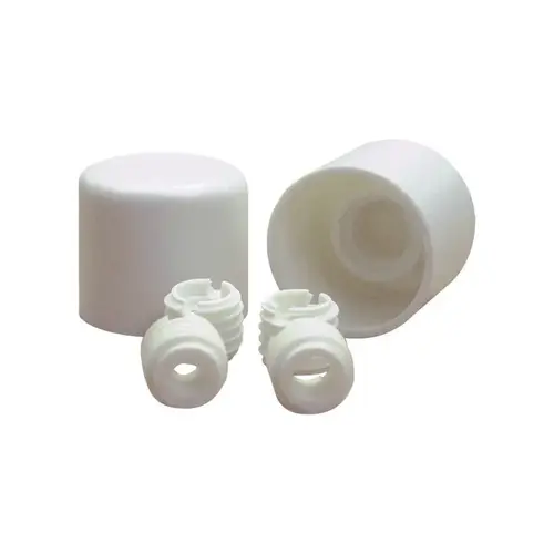 Twister White Plastic Screw-On Toilet Bolt Caps (2-Ct.) Pair