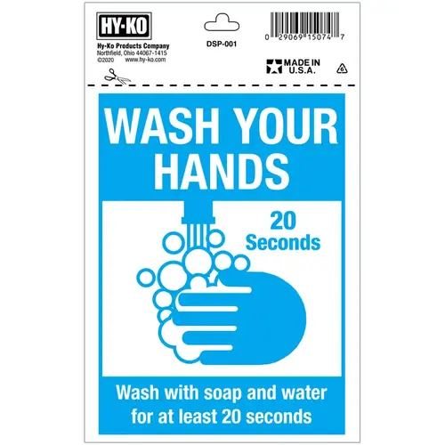 Sign English Blue Health Safety 7" H X 5" W Sign English Blue Health Safety 7" H X 5" W