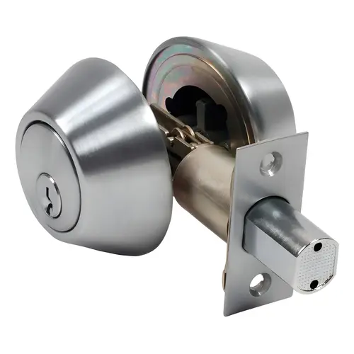 Double Cylinder Deadbolt Satin Chrome Brass Satin Chrome Double Cylinder Deadbolt Satin Chrome Brass Satin Chrome