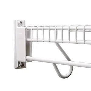 Rubbermaid 3D68-LW-WHT Free Slide Fast Set Wall/End Bracket 4.25" H X 1.125" W X 1.87" L Metal White